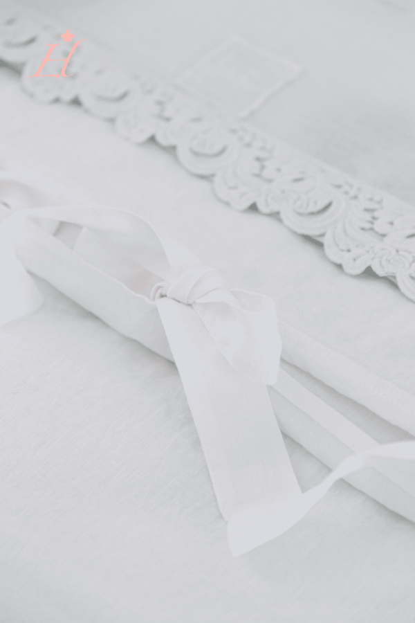 Copri piumino in lino leggero con fiocchi, biancheria per il letto Linen duvet cover with bows Housse de couette-Bettbezug-duvet cover