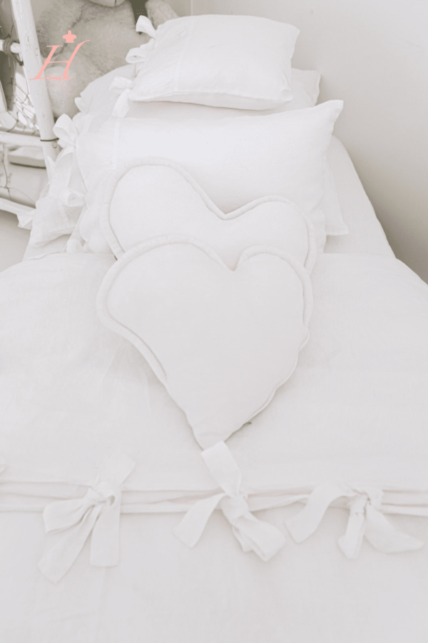 Copri piumino in lino leggero con fiocchi, biancheria per il letto Linen duvet cover with bows Housse de couette-Bettbezug-duvet cover