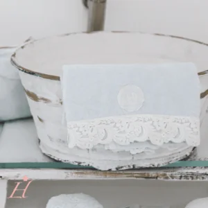 Serviette de bain avec dentelle Armonia, 100x150 cm