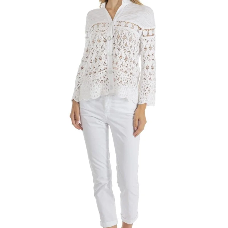 Camicia bianca in pizzo