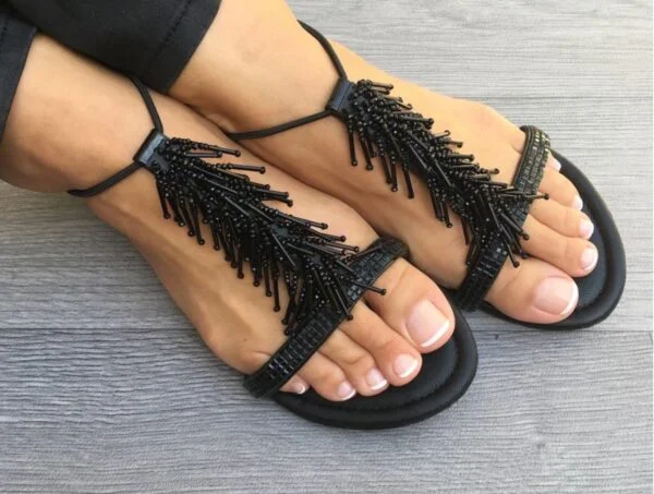 Star Black elegant sandal
