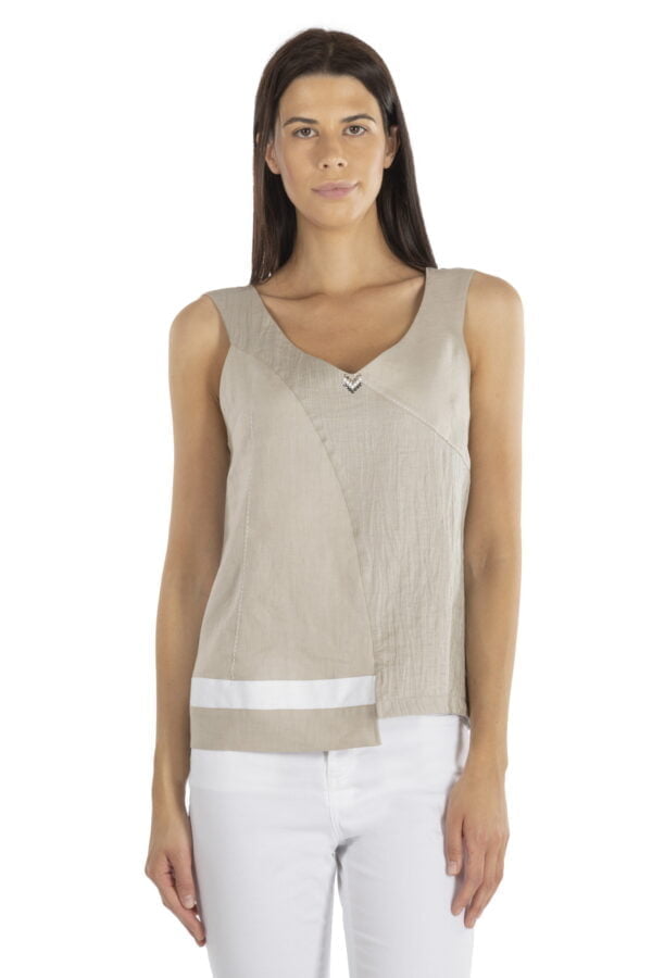 Linen tailored top