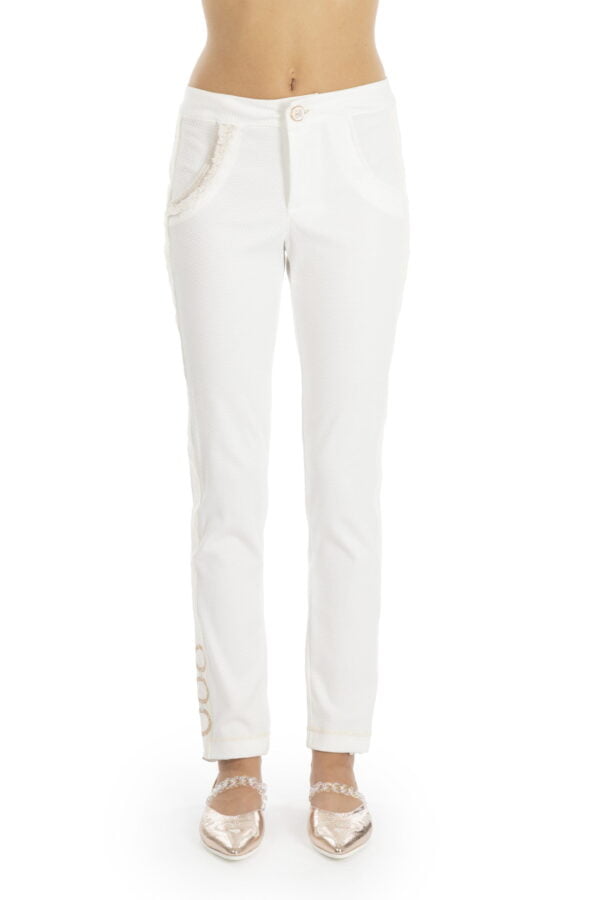 Pantalone bianco in piquet