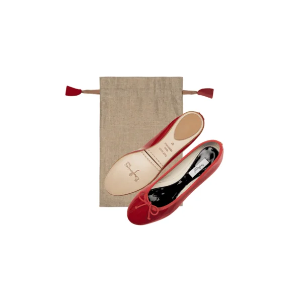 Red patent leather ballet flats