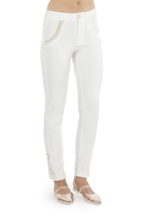 Pantalone bianco in piquet