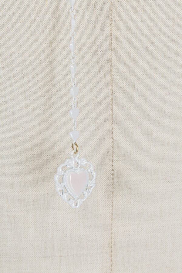 Collana pendente cuore pink con pietre