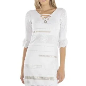 Knit jersey dress with tailored workmanship