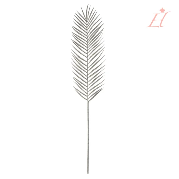 Silver plated palm leaf branch Christmas decoration