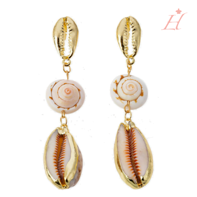 Orecchini pendenti con conchiglie vere