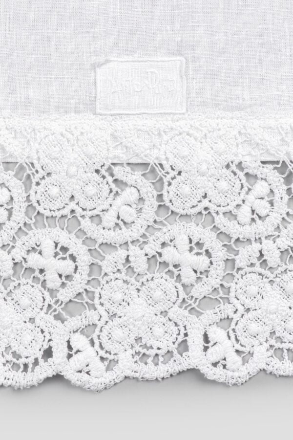 Runner 40x90cm in lino con pizzo "Uncinetto" - immagine 5