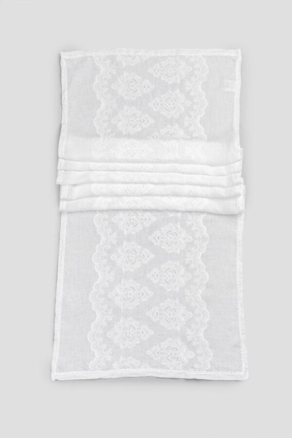 Runner decoro 60x220cm in lino con ricamo Gotico - immagine 2