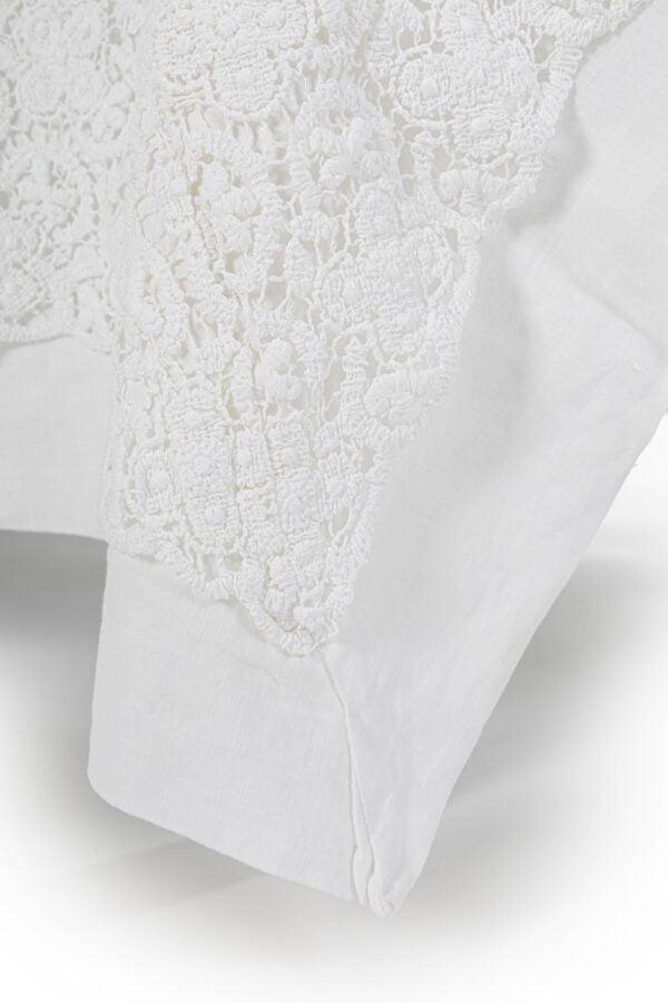 Tovaglia 200x200cm in lino con pizzo "Uncinetto" - immagine 3