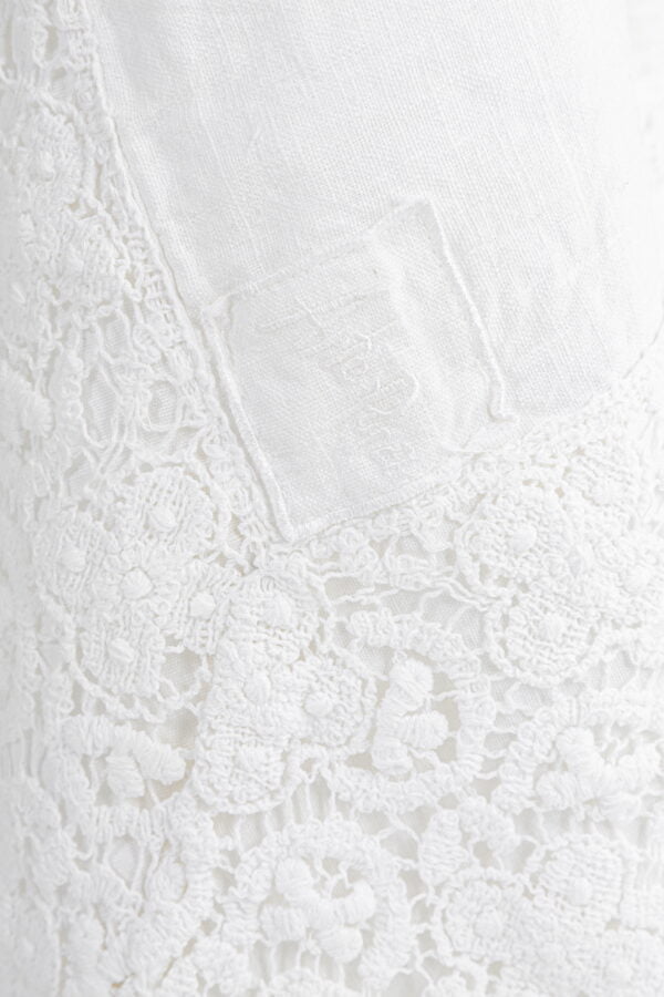 Tovaglia 200x200cm in lino con pizzo "Uncinetto" - immagine 5