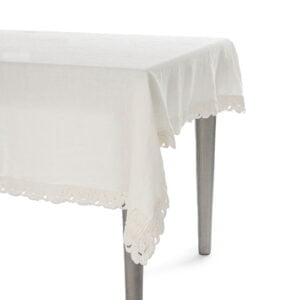 130x220cm linen tablecloth with lace "Harmony"