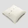 Federa in lino pesante con bottoni 80x80 - immagine 8