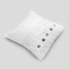 Federa decoro 40x40 in lino pesante con pizzo Farnese - immagine 3