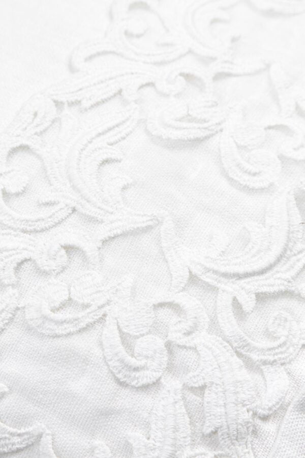 Federa decoro 40x40 in lino pesante con pizzo Farnese - immagine 6