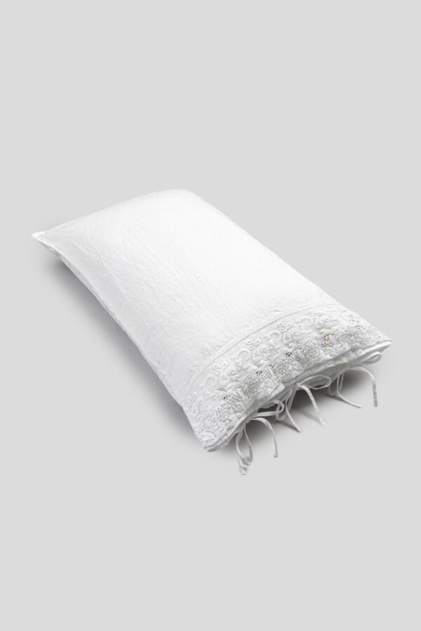 Federa in lino leggero con pizzo Tulle - immagine 2