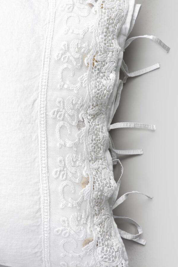 Federa in lino leggero con pizzo Tulle - immagine 3