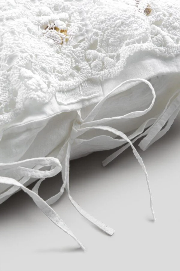 Federa in lino leggero con pizzo uncinetto - immagine 4
