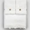 Set letto matrimoniale in lino leggero pizzo Armonia