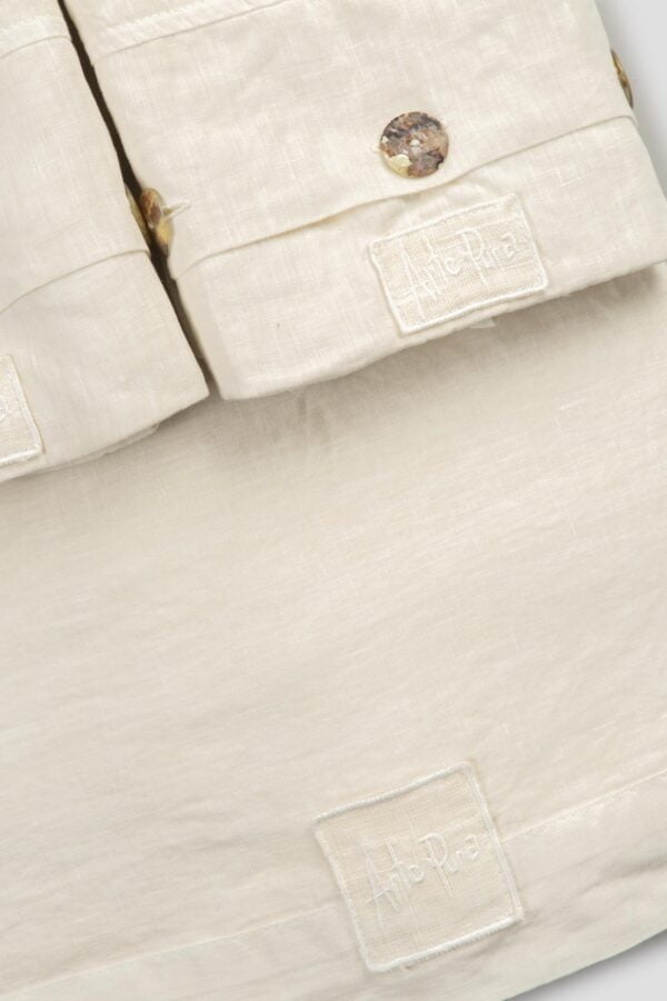Set matrimoniale in lino leggero color beige - immagine 6