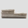 Set matrimoniale in lino leggero beige rosato con pizzo Nappine - immagine 3