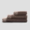 Set bagno viso, ospite e telo in spugna con pizzo Armonia - immagine 4