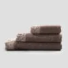 Set bagno viso, ospite e telo in spugna con pizzo Armonia - immagine 4