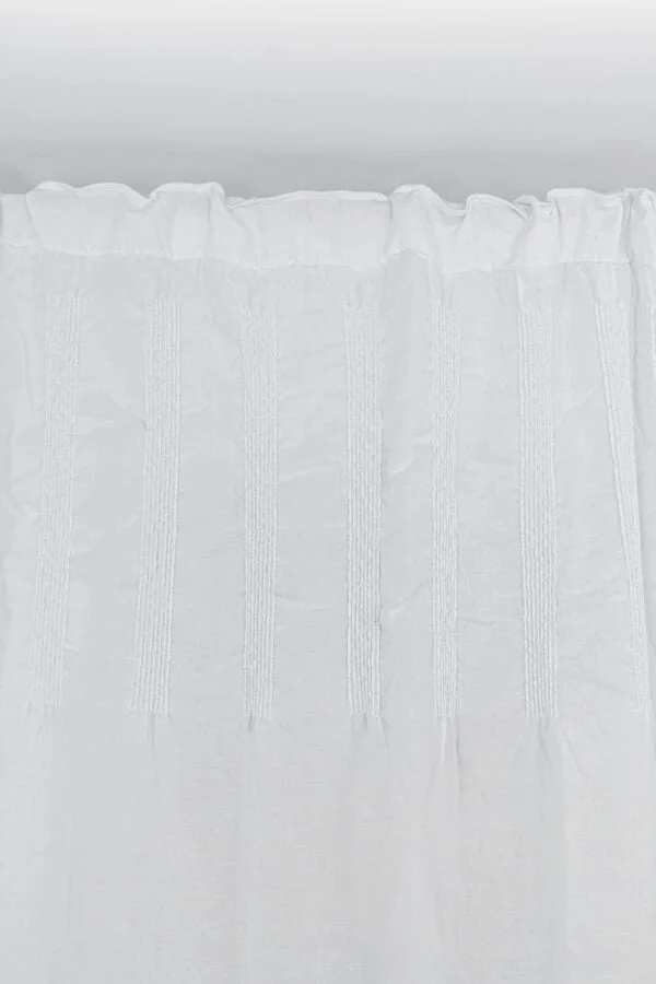Tenda in lino leggero con ricamo elasticato - immagine 3