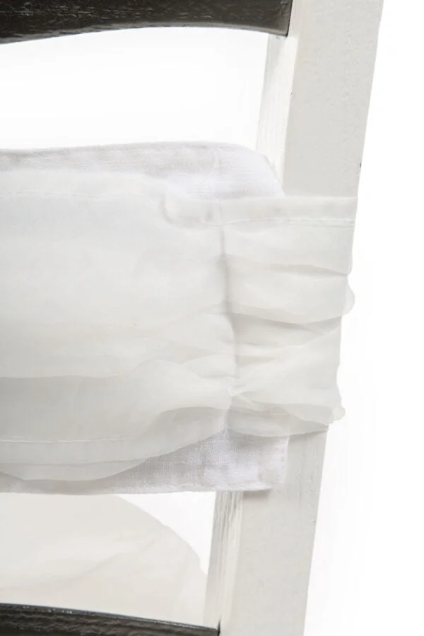 Fascia decorativa in lino e organza per sedia e tenda - immagine 4