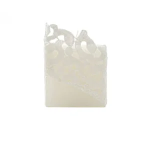 Poema small cube candle with lace - White 019