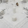 Tovaglia 110x110cm in lino con pizzo "Tulle"