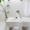 Tenda in lino leggero e organza ricamata - immagine 4