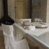 Tovaglia 150x150cm in lino con cornice e goffratura