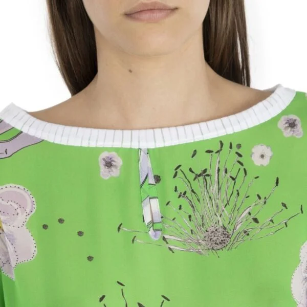 Camicia verde fantasia floreale - immagine 4