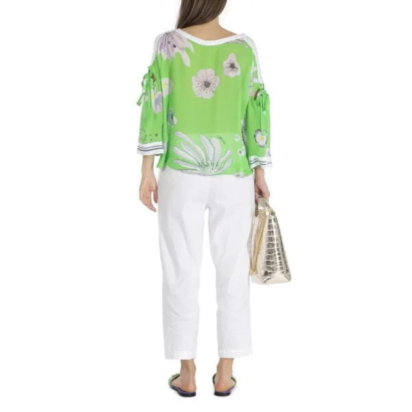 Camicia verde fantasia floreale - immagine 2