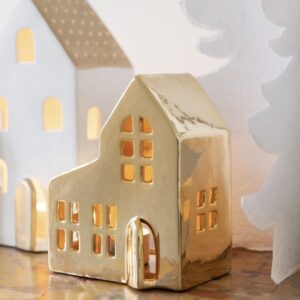 Gold T-light holder cottage