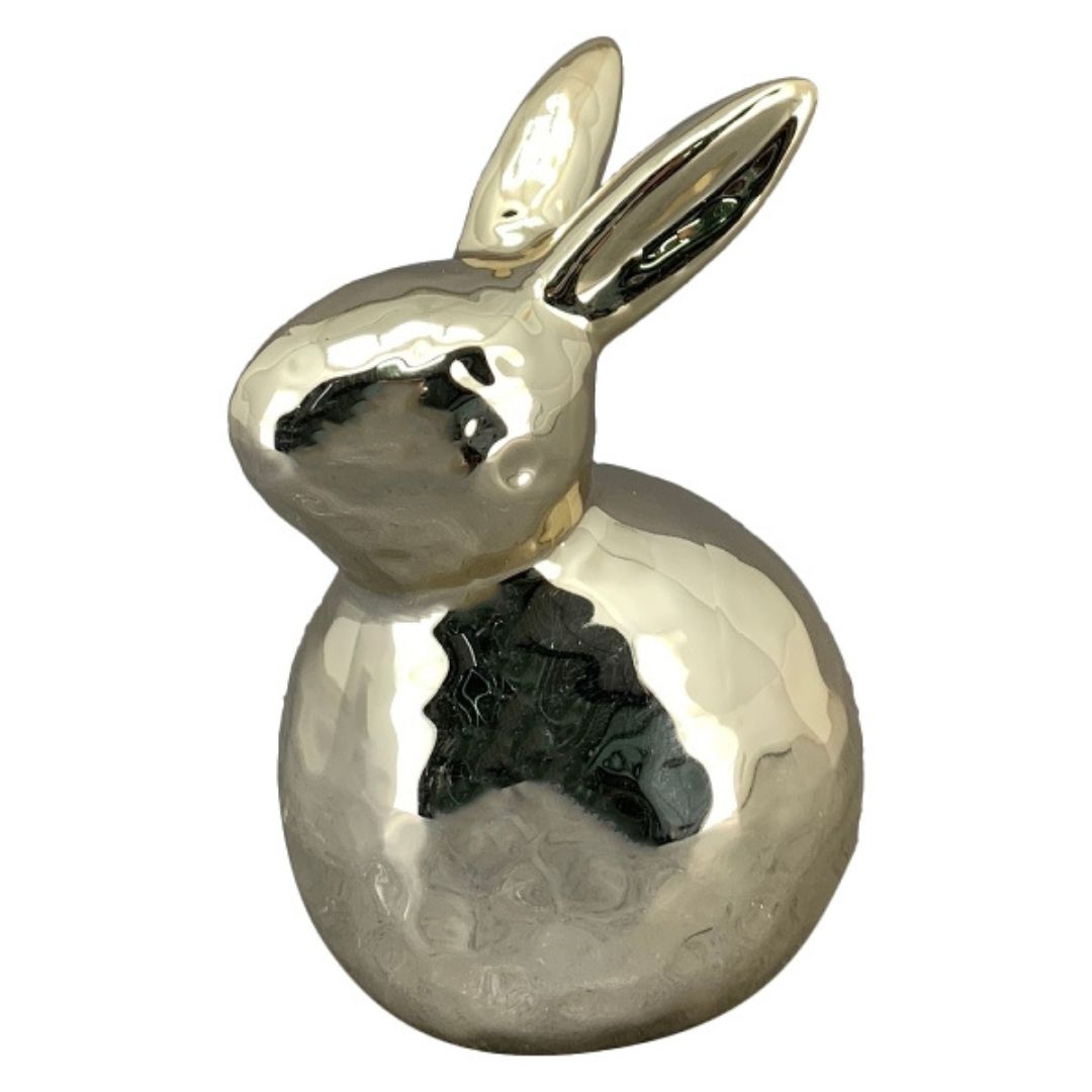 Coniglietto pasquale decorativo in porcellana color oro