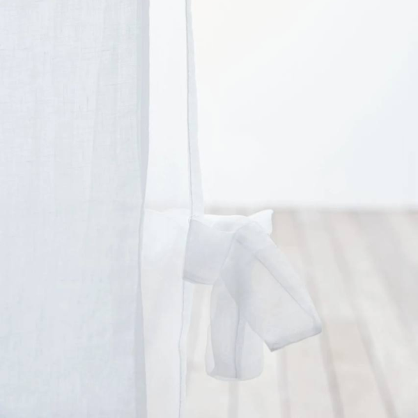 linen and organza curtain with bows