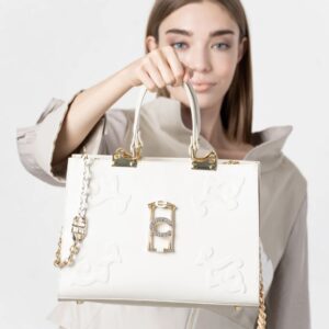 borsa ilse bag media bianca in pelle con rilievo – elisa cavaletti