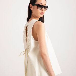 top mit tunnelzug am rücken corfu – eu•fo•nì•a | elegante naturbaumwolle