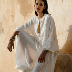 pantalone palazzo calypso in lino tessuto a mano – baraa